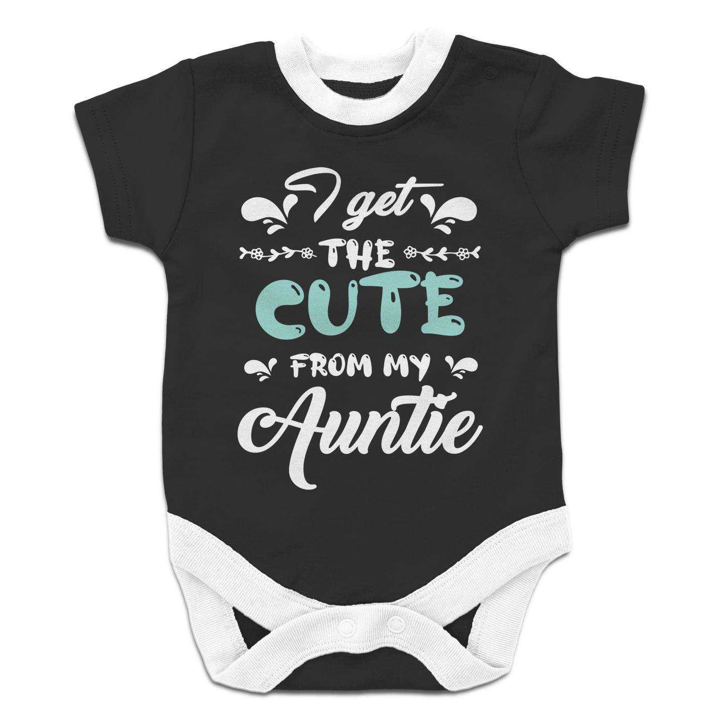 I Get The Cute From My Auntie - Black Onesie