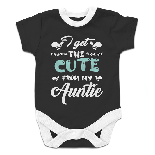 I Get The Cute From My Auntie - Black Onesie